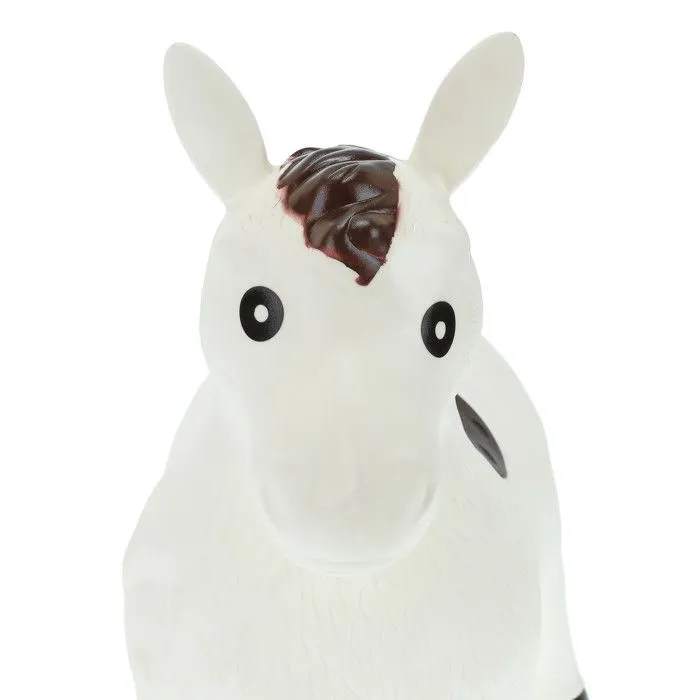 Relaxdays Animal sauteur, jouet en forme de cheval, avec pompe à air, charge maximale 50 kg, 3 ans et plus, blanc-5