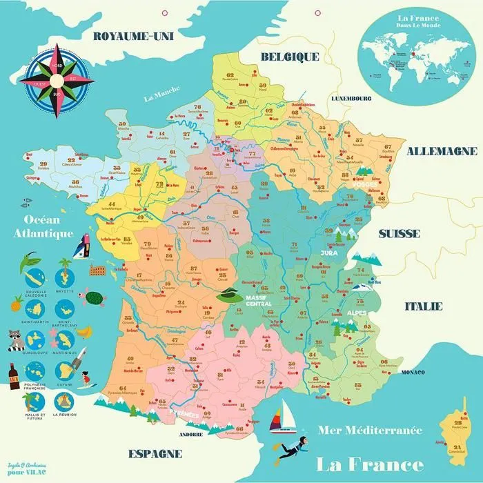 Puzzle Carte de France magnétique VILAC - Voyage et cartes - Mixte - 5 ans et plus - Moins de 100 pièces-2