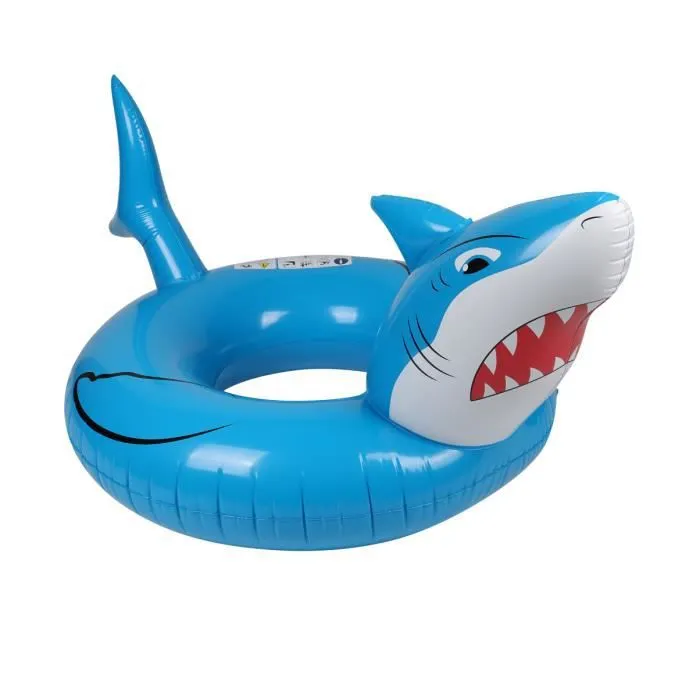 Bouée Gonflable Ronde - Air My Fun - Requin ø115cm - Piscine & Plage - Ultra Confort-0