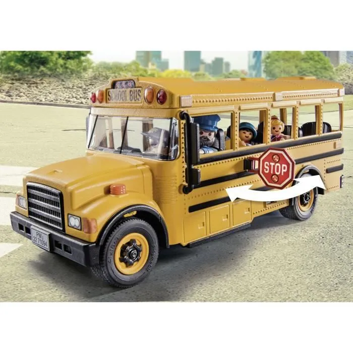 PLAYMOBIL - 71094 - City Life - Bus scolaire - Avec lumières de signalisation et 4 personnages-3