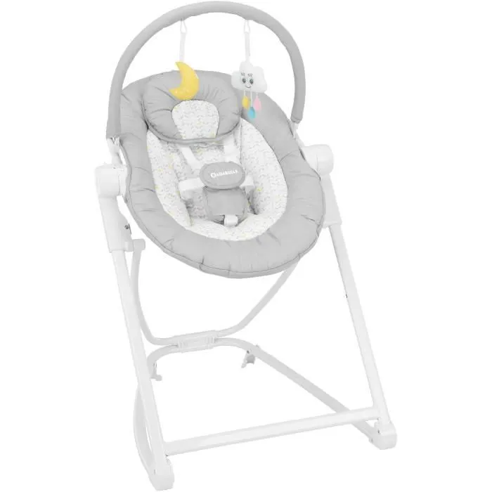 Badabulle Transat en hauteur Compact'Up, Pliage Ultra Compact, Confortable, Multipositions, Dès la naissance, Candy-0