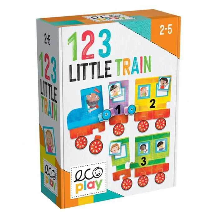 Puzzle - 123 Little Train - NO NAME - Mixte - A partir de 3 ans - Matériaux mixtes - Multicolore - Blanc-0
