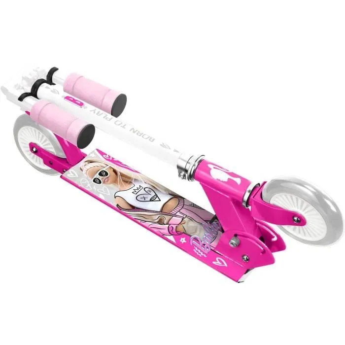 Trottinette pliable - STAMP - Barbie - Pour enfant à partir de 4 ans - Roulement à billes ABEC 5-1
