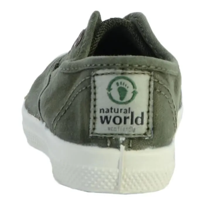 Tennis Enfant - Natural World - Ingles - Vert - Kaki enz - Élastique-2