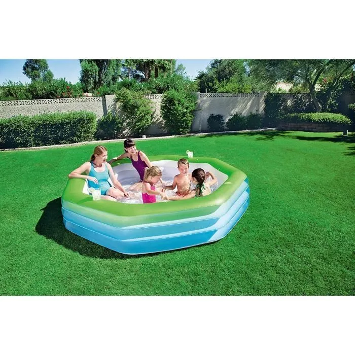Piscine gonflable avec 3 anneaux, bestway 54119-2