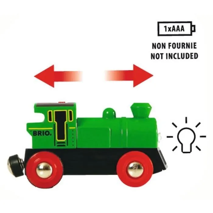 Locomotive à pile bi-directionnelle verte BRIO - Circuit de train en bois - Ravensburger - Dès 3 ans-3