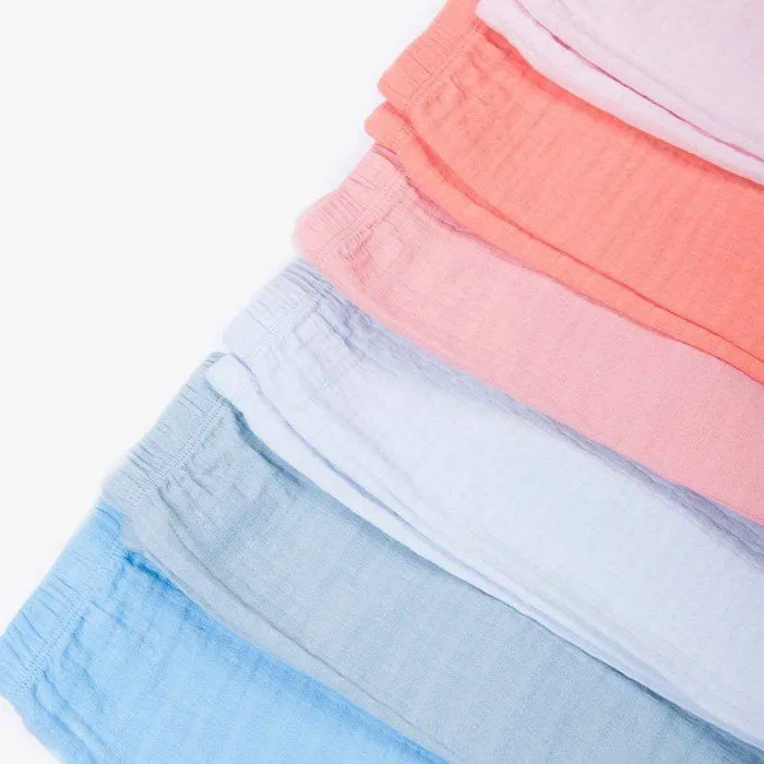 Pantalon bébé - SEVIRA KIDS - Regular - Gaze coton biologique - Rose clair - Taille élastique-1