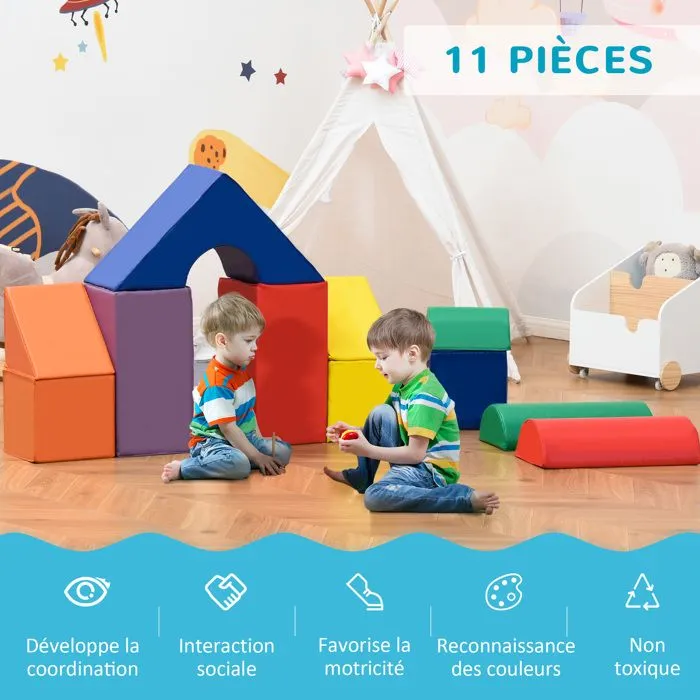 HOMCOM - bloc de construction en mousse - EPE - 25x25x50cm - multicolore-4
