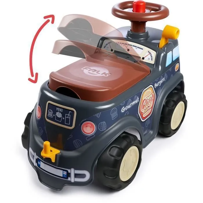 Porteur - FALK - Food Truck - Volant directionnel - Remorque - Dès 12 Mois - 100% Fabriqué en France-2