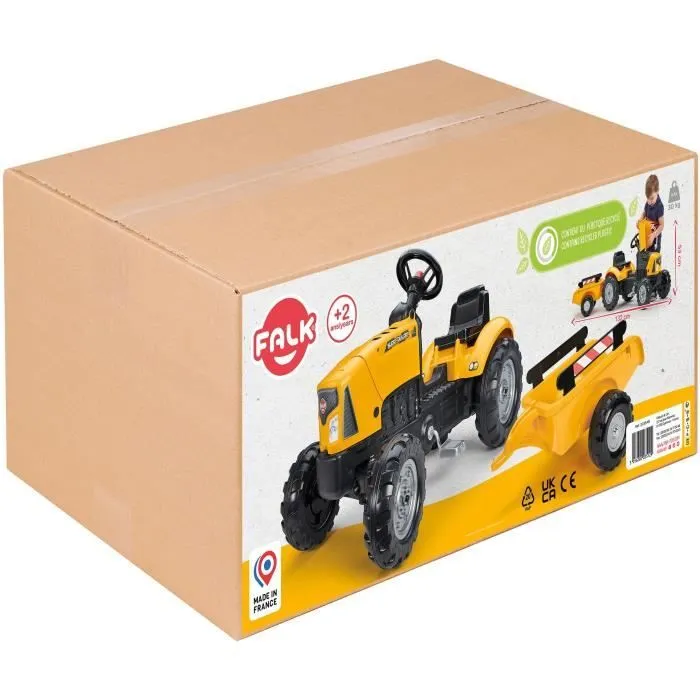 Tracteur à pédales FALK SuperBuilder - capot ouvrant et remorque - pour enfants de 2 à 5 ans-3