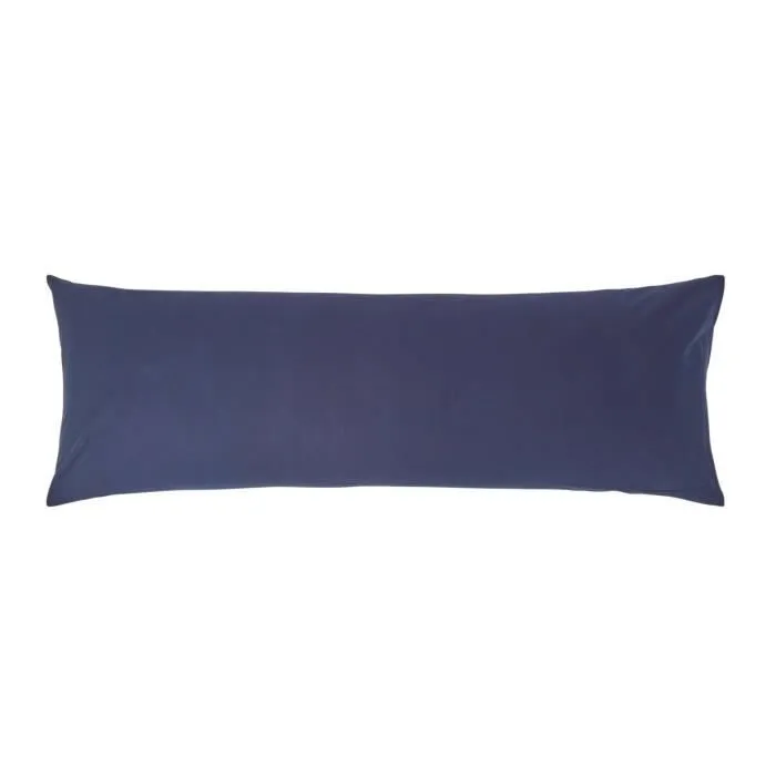 Taie de Traversin - HOMESCAPES - 50 x 140 cm - Coton 200 fils - Bleu Marine - Hypoallergénique-0