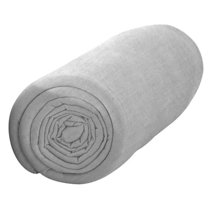 Drap housse extensible - LA MAISON D'AMELIE - 140x190 cm - Couleur Zinc - Bonnet 25 cm - 100% Coton-0