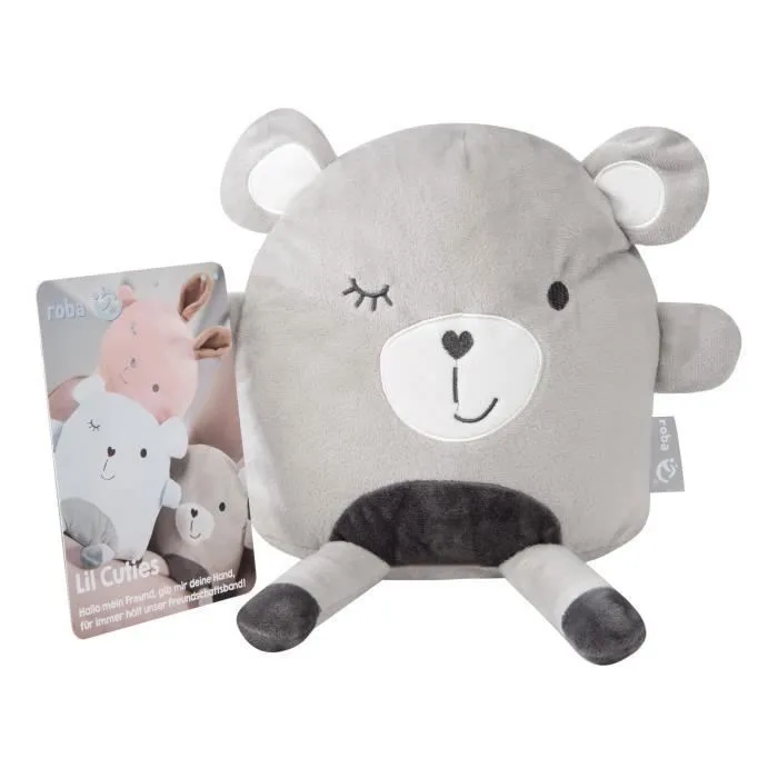 Coussin Peluche 'Sammy' pour enfant ROBA Lil Cuties - Gris argenté-2