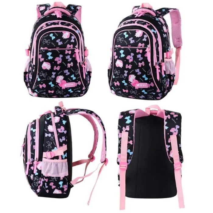 Cartable Fille Primaire CP Enfant - Sac a Dos Ecole Scolaire CE2 Elementaire Ensemble de 3 Pieces avec Sacs à Lunch et Trousse pour-1