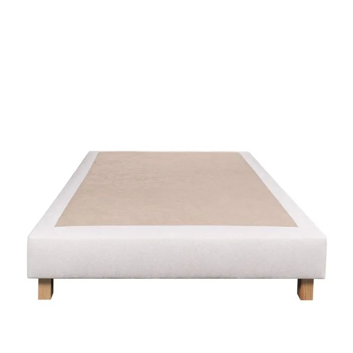 Sommier tapissier 140x200, beige, Gamme Prestige Hôtel, bois massif + pieds offerts-0
