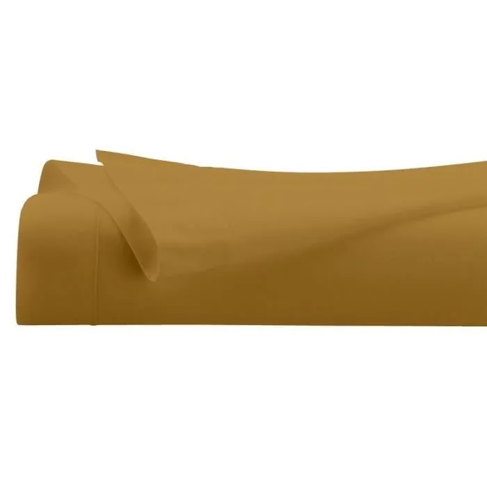 Drap Plat 2 Personnes "Percale" 240x290cm Mordoré-1