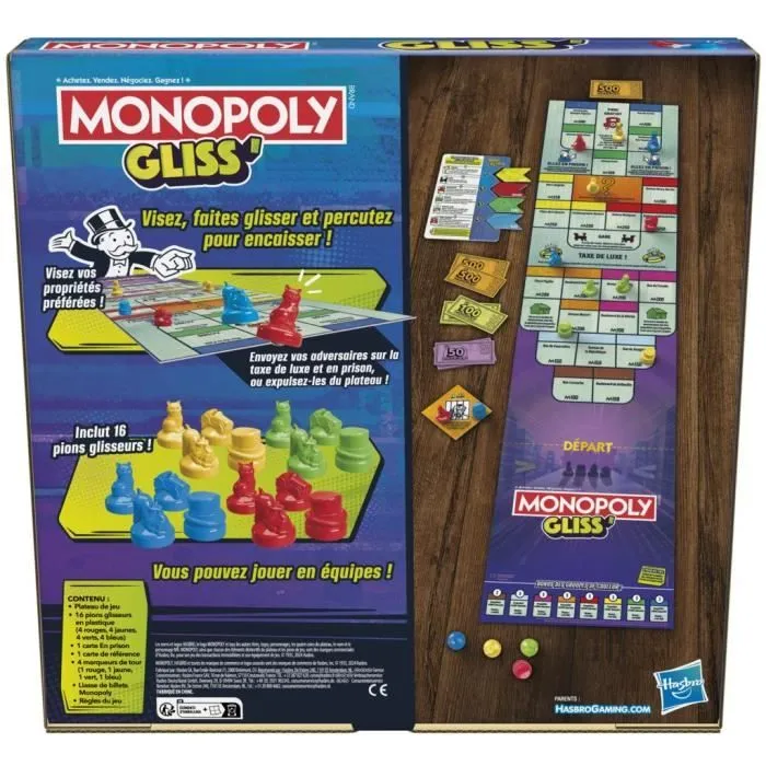 Monopoly Gliss', Jeu de Groupe Familial pour Enfants, Ados et Adultes, à partir de 8 Ans, 2 à 8 Joueurs, 20 Minutes en Moyenne, Jeu-6