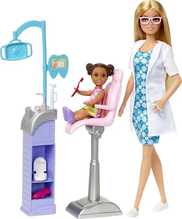 Barbie dentiste blonde avec accessoires originaux-0