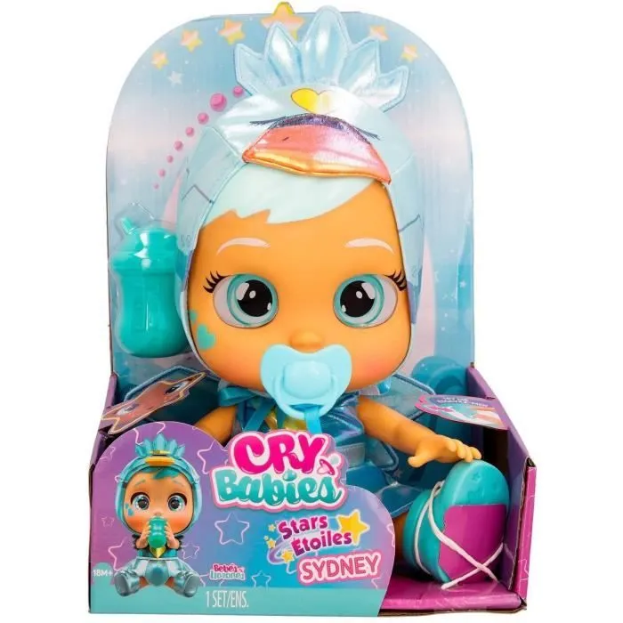 Poupon Cry Babies Stars - Sydney - IMC TOYS - Poupons à fonctions - Rose - Etoiles LED-1