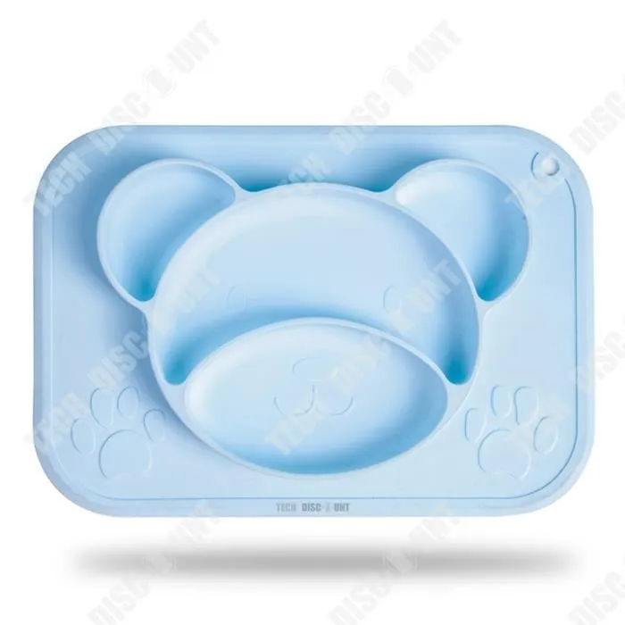 TD® Bol alimentaire complémentaire pour enfants compartiment intégré ventouse approfondit et élargit l'assiette en silicone-0