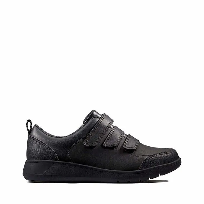 Basket Clarks - 261429047Black Leather - Garcon Scape Sky K Sneakers Basses-1