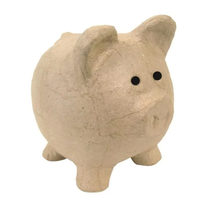 Tirelire cochon à décorer 12x12x12 cm-0