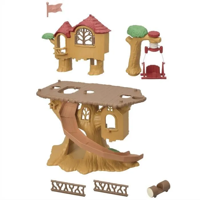 SYLVANIAN FAMILIES - Cabane dans les arbres - Vacances - Balançoire et toboggan pour bébés-3