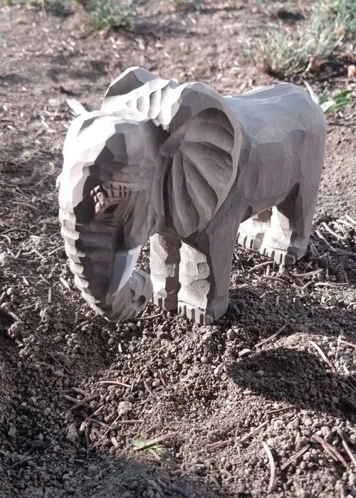 Wudimals - Figurine Eléphant en bois - K-PLAY-1