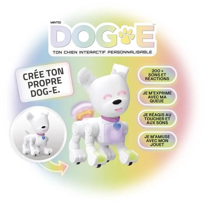 Robot chien interactif - LANSAY - DOG-E - Blanc - Pour enfant à partir de 6 ans - Batterie-3