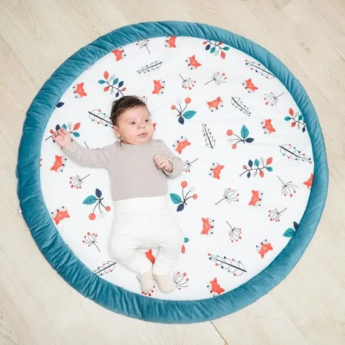 Coussin de sol pour enfant 100 cm – Coin douillet pour chambre d'enfant, matelas de sol rond, couverture rampante pour bébé,-1