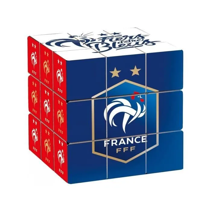 Cube 3x3 Equipe de France - Megableu - Casse-tête Rubik's - Supportez les Bleus !-0