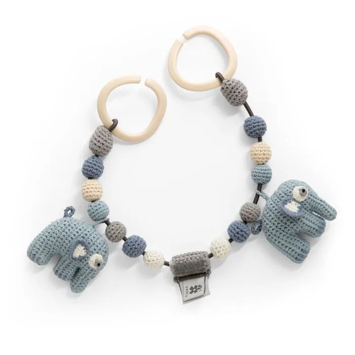 Chaîne d'activités sensorielle Fanto - Bleu poudre - Poussette et landeau - Pour bébé dès la naissance - Sebra-0