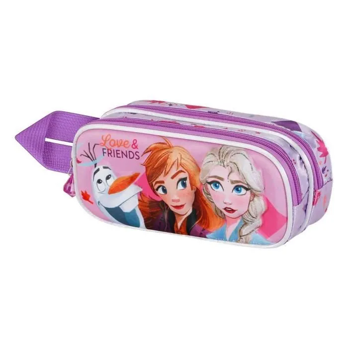 Trousse Double 3D - Disney La Reine des Neiges 2 (Frozen) Friends - Fuchsia - Taille Unique-0