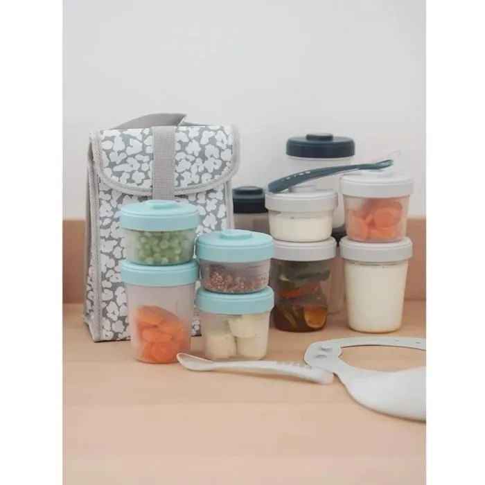 BÉABA - Lot 12 Portions Conservation et 2 Cuillères Silicone - Pack 1er Repas - Storm-3