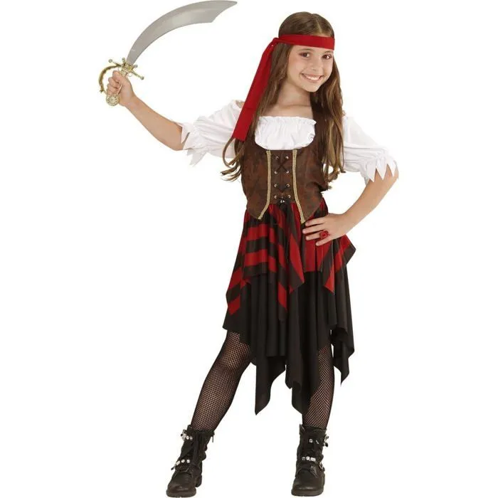 Déguisement pirate fille - Marque - Modèle - Blanc - Multicolore - Enfant-0