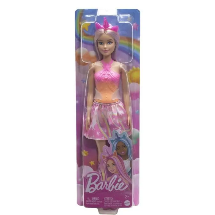 Barbie-Poupées Licorne avec cheveux fantaisie et tenues effet dégradé HRR13-6