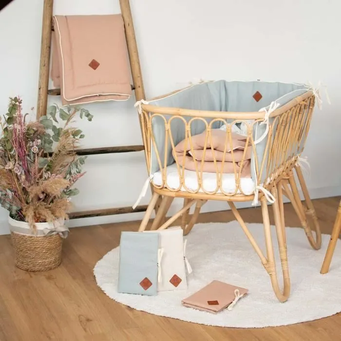 Tour de lit universel en Lin Pour lit bébé de 60 x 120 cm ou 70 x 140 cm Beige-2