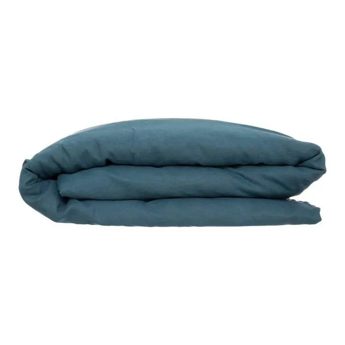 Housse de couette - Atmosphera - Linah - 100% Lin - 240x220 cm - Bleu canard-0