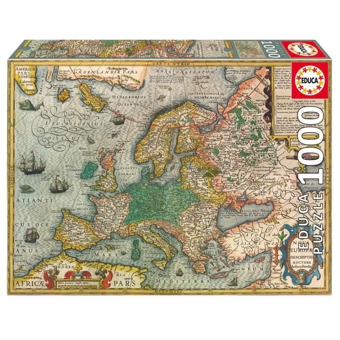 Puzzle Carte d'Europe - 1000 pièces - Marque Educa - Thème Voyage et cartes-2
