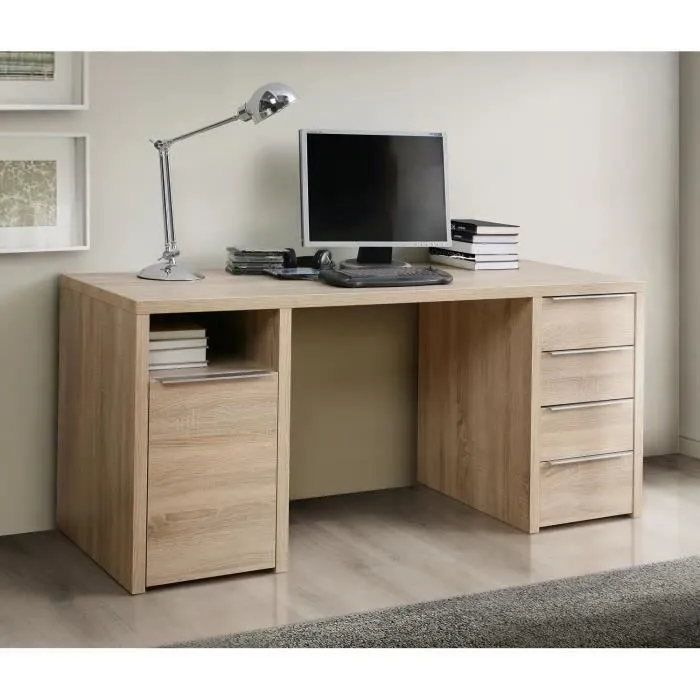 CALPE Bureau chêne sonoma - L 160 cm-4