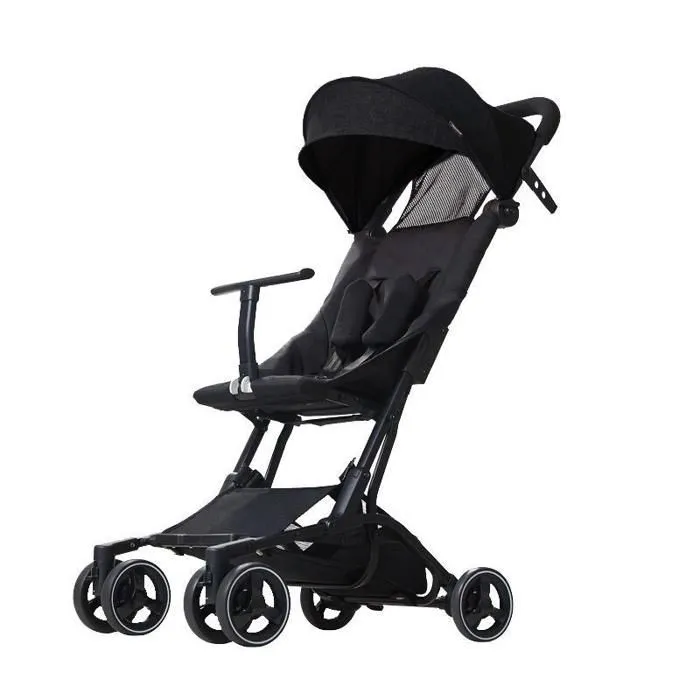 Poussette Canne BEBE2LUXE PIKO Ultra Compacte et légère Cabine Avion (noir)-1