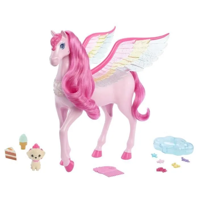 Barbie®-Pégase Rose Sons et Lumières-Coffret Barbie A Touch of Magic HLC40-1