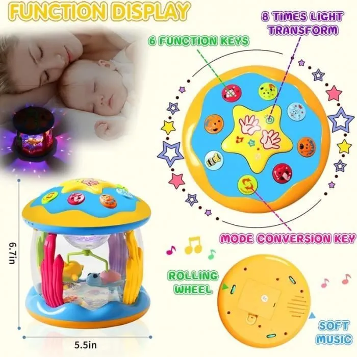 Jouet Enfant Fille Garçon Projecteur Rotatif Jouet Bébé 6 9 12 18 Mois-3