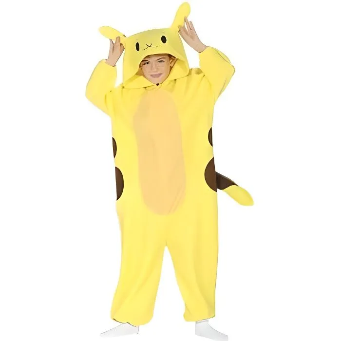 Déguisement Pikachu Pokemon Garçon - NO NAME - Personnage Fiction - Jaune - Polyester-0