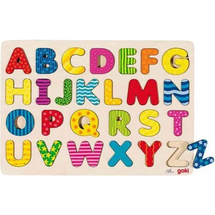 Puzzle Alphabet en bois - GOKI - Pour Enfant - Moins de 100 pièces - Mixte-0