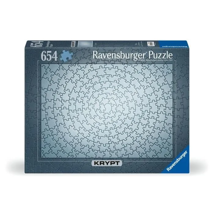 Puzzle 654 pièces Krypt Silver, Adultes & enfants dès 14 ans, Challenge monochrome, 12000071, Ravensburger-1