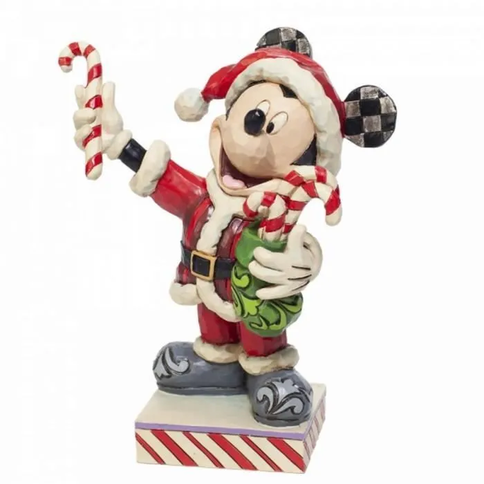 figurine Disney Mickey Mouse With Candy Canes, Figurine de 29 cm. en polyrésine.-0