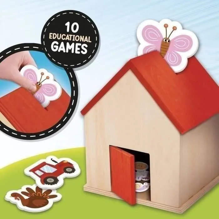 À la ferme - Jeu Montessori - MONTESSORI BOIS - Maison de Ferme, Éléments Réalistes-2