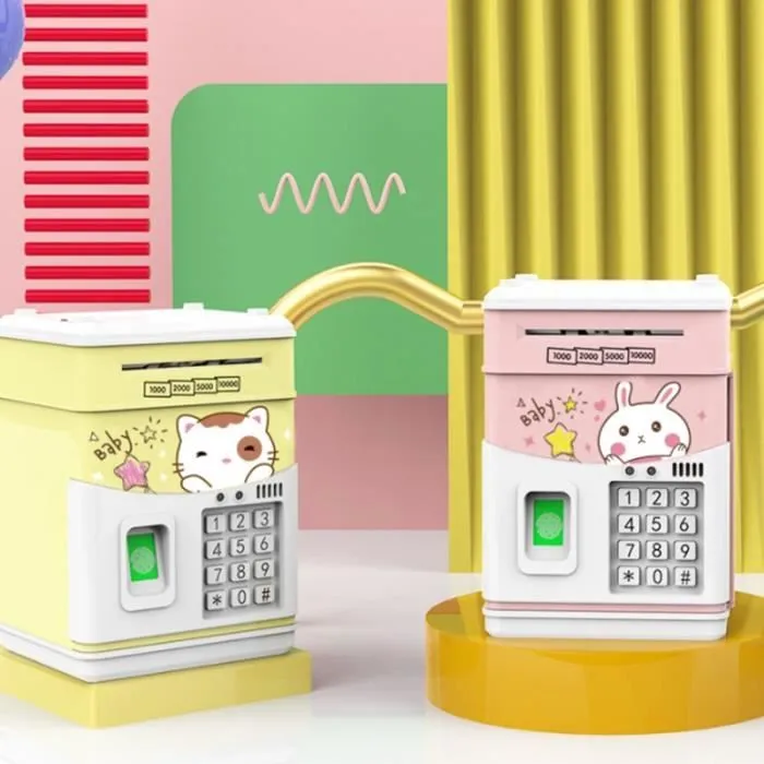 Tirelire éLectronique pour Enfants Tirelire avec Code, Tirelire de Banques de Monnaie éLectronique pour Enfants, Chat Rose pour-3