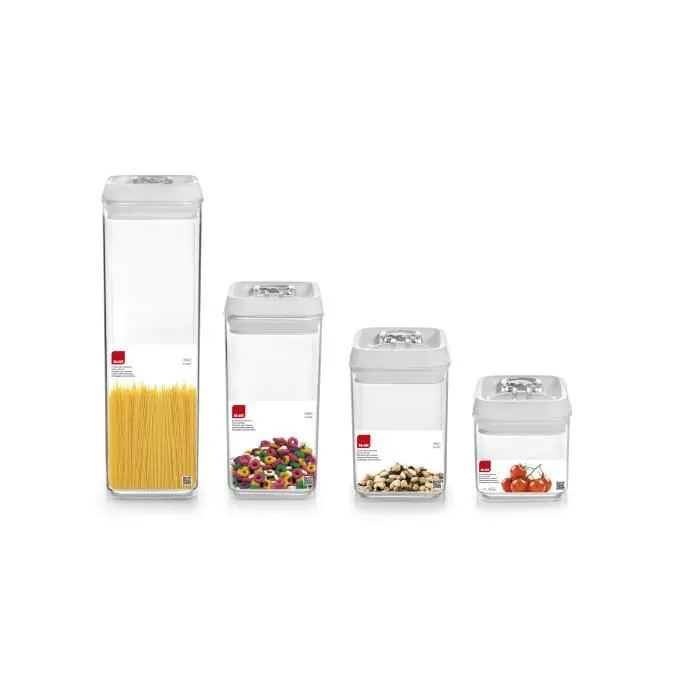 CONTENANT ALIMENTAIRE EMPILABLE 1900 ML - PLASTIQUE - 9X9X30 CM - LITRAGE 1.9 L-0